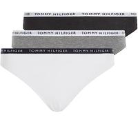 Bikinislip TOMMY HILFIGER UNDERWEAR Gr. XS, 3 St., schwarz-weiß (medium grey htr, white, black) Damen Unterhosen Bikini Slips mit schmalem Logobündchen (86317646-XS)