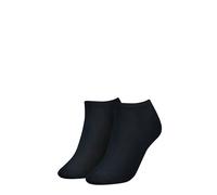 Sneakersocken TOMMY HILFIGER "TH WOMEN SNEAKER 2P", Damen, Gr. 35-38, blau (midnight blau), Baumwollmischung, Socken Sneakersocken, Verstärkte Ferse und Spitze für zusätzliche Strapazierfähigkeit (458