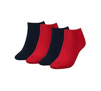 Tommy Hilfiger Damen Sneaker Socken Füßlinge Kurzsocken 343024001 4 Paar, Farbe:Mehrfarbig, Menge:4 Paar (2x 2er Pack), Größe:35-38, Artikel:-684 tommy red