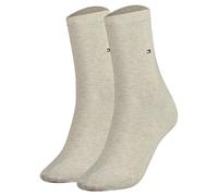 Socken TOMMY HILFIGER "TH WOMEN SOCK CASUAL 2P", Damen, Gr. 39-42, beige (light beige melange), Baumwollmischung, Elasthan, Polyamid, meliert, unifarben, elastisch, Socken, mit flacher Zehennaht (5614