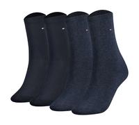 TOMMY HILFIGER Damen Socken, 4er Pack - Sock Casual, ECOM, Kurzsocken, uni Blau / 39-42 39-42 Blau