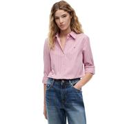 Tommy Hilfiger Damen Sommer Popeline Regular Shirt WW0WW51155 L/S Shirt, Rosa (Pink Multi Stripe), 40