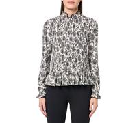 Tommy Hilfiger Damen Sportswear Top Mockneck Langarm Knit, Elfenbein/Schwarz, Klein