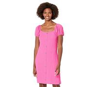 Tommy Hilfiger Damenkleid mit Puffärmeln, quadratischem Ausschnitt und Puffärmeln, dahlie, Klein