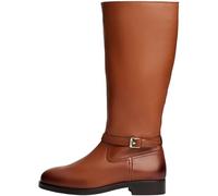Tommy Hilfiger Damen Stiefel Buckle Riding aus Leder, Braun (Cinnamon Bark), 38