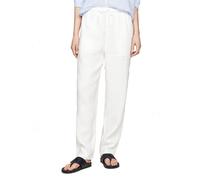 Tommy Hilfiger Damen Stoffhose Casual Linen Pull On Pant Tapered Fit, Weiß (Th Optic White), 44