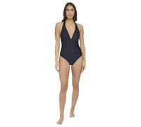 Tommy Hilfiger Damen Stretch Tummy Control Halter Neck One Piece Swimsuit Einteiler, Mitternacht/Ausflug, einfarbig (Midnight//Getaway Solids), 42