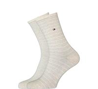 Tommy Hilfiger Damensocken Small Stripe Classic, 2 Paare, Light Beige Melange, EU 35-38
