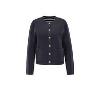 Tommy Hilfiger Damen Strickjacke Cardigan Co Jersey Reversible Cardi Knopfleiste, Mehrfarbig (Breton STP Ivory Petal/Dsrt Sky), S