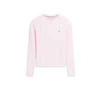 Tommy Hilfiger Damen Strickpullover aus Baumwolle mit Zopfmuster Regular Fit, rose, Gr. L