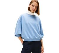 Sweatshirt TOMMY HILFIGER "CLASSIC SCRIPT TERRY SWEATSHIRT", Damen, Gr. L (40), brisk blau heather, Sweatware, Obermaterial: 100% Baumwolle, meliert, casual, Rundhals, Langarm Rippbündchen, Sweatshirt