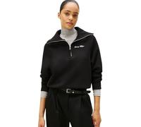 Sweatshirt TOMMY HILFIGER "CLASSIC SCRIPT FLEECE HALF-ZIP", Damen, Gr. XXXL (46), schwarz, Sweatware, Obermaterial: 77% Baumwolle, 23% Polyester, unifarben, casual, normal, hoch geschlossener Ausschni