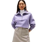 Tommy Hilfiger Damen Sweatshirt mit Reißverschluss Classic Script Fleece Half-Zip, Violett (Lavender Ash), XXL