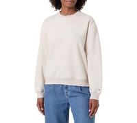 Tommy Hilfiger Damen Sweatshirt ohne Kapuze, Elfenbein (Heather Oatmilk), XXS