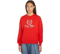 Tommy Hilfiger Damen Sweatshirt ohne Kapuze, Rot (Fierce Red), M