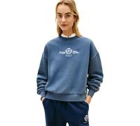 Tommy Hilfiger Damen Sweatshirt Varsity Crest Terry Relaxed Fit, Blau (Dark Night Navy), XL