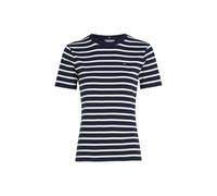 Tommy Hilfiger Damen T-Shirt Kurzarm Slim Cody Rundhalsausschnitt, Mehrfarbig (Dark Night Navy/Ecru STP), L