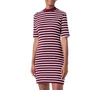 Tommy Hilfiger Damen T-Shirt Kleid Slim Cody Dress Mock-Kragen, Mehrfarbig (Breton STP Deep Rouge/Ecru), XS