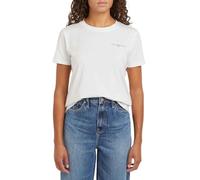 Tommy Hilfiger Damen T-Shirt Kurzarm 1985 Rundhalsausschnitt, Weiß (Nos Ecru), XXS