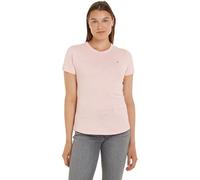 Tommy Hilfiger Damen T-Shirt Kurzarm 1985 Slub Slim Fit, Rosa (Whimsy Pink), M