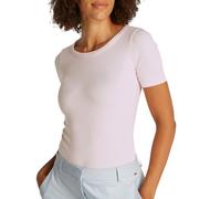 Tommy Hilfiger Damen T-Shirt Kurzarm 5X2 Rib Slim Fit, Rosa (Light Pink), S