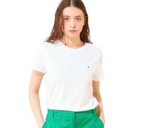 Tommy Hilfiger Damen T-Shirt Kurzarm Heritage Rundhalsausschnitt, Weiß (Classic White), S