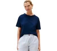 Tommy Hilfiger Damen T-Shirt Kurzarm Logo mit Rundhalsausschnitt, Blau (Dark Night Navy), XS