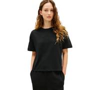 Tommy Hilfiger Damen T-Shirt Kurzarm Logo mit Rundhalsausschnitt, Schwarz (Black), L