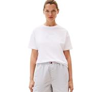Tommy Hilfiger Damen T-Shirt Kurzarm Logo mit Rundhalsausschnitt, Weiß (White), XS