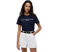Tommy Hilfiger T-Shirt Ww0ww40276 Damen Kurzarm Logo Rundhalsausschnitt Blau M