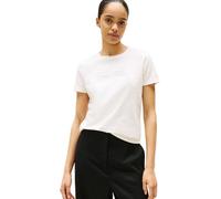 Tommy Hilfiger Damen T-Shirt Kurzarm Lurex Script mit Rundhalsausschnitt, Weiß (Ivory Silk), S