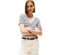 Tommy Hilfiger Damen T-Shirt Kurzarm New Slim Cody mit V-Ausschnitt, Mehrfarbig (Breton/ECU/Dark Night Navy), XXL