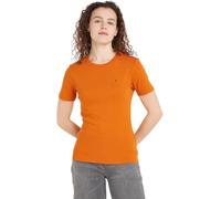 Tommy Hilfiger Damen T-Shirt Kurzarm New Slim Cody Rundhalsausschnitt, Orange (Autumn Orange), M