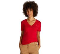 Tommy Hilfiger Damen T-Shirt Kurzarm New Slim Cody V-Ausschnitt, Rot (Primary Red), XS