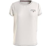 Tommy Hilfiger Damen T-Shirt Kurzarm Rundhalsausschnitt, Beige (Ancient White), L