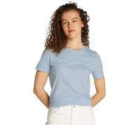 Tommy Hilfiger Damen T-Shirt Kurzarm Rundhalsausschnitt, Blau (Breezy Blue), XXL