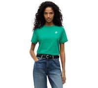 Kurzarmshirt TOMMY HILFIGER "TH SCRIPT REG C-NK SS TEE", Damen, Gr. L (42/44), grün (courtside grün), Single Jersey, Obermaterial: 95% Baumwolle, 5% Elasthan, unifarben, regular fit normal, Rundhals,