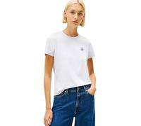Tommy Hilfiger Damen T-Shirt Kurzarm Script Regular Fit, Blau (Morning Sky Blue), L