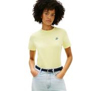 Kurzarmshirt TOMMY HILFIGER "TH SCRIPT REGULAR C-NECK SHORT SLEEVE TEE", Damen, Gr. XL (46), faded fluro, Single Jersey, Obermaterial: 95% Baumwolle, 5% Elasthan, unifarben, gerade normal, Rundhals, a