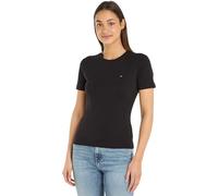 Tommy Hilfiger Damen T-Shirt Kurzarm Slim Cody Rundhalsausschnitt, Schwarz (Black), XXL