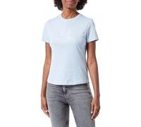 Tommy Hilfiger Damen T-Shirt Kurzarm Slim Flag Tee Rundhalsausschnitt, Blau (Breezy Blue), XXL