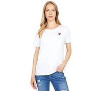 Tommy Hilfiger Damen-T-Shirt mit Rundhalsausschnitt, Helles weißes Herz, X-Groß