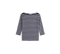 Tommy Hilfiger Damen Langarmshirt New Cody Slim, U-Boot-Ausschnitt, Nos Breton Desert Sky/Ecru, XL