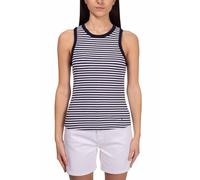 Tommy Hilfiger Damen Tank Top Slim Fit Rippstrick gestreift Mini STP Desert Sky/White - L