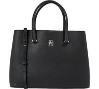 Tommy Hilfiger Damen Tasche Emblem Satchel mit Innentaschen, Schwarz (Black), Onesize