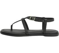 Tommy Hilfiger Damen Th Buckle Thong Sandal Lth FW0FW09367 Flache Sandalen, Schwarz, Größe 40