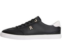 Plateausneaker TOMMY HILFIGER "TH CHIC LOW PROFILE VULC", Damen, Gr. 39, schwarz, Schuhe Plateausneaker, Halbschuh, Schnürschuh, Freizeitschuh mit seitlichem TH-Logo (13829549-39) schwarz