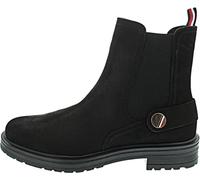 Tommy Hilfiger Damen TH Coin Flat Boot FW0FW06742 Niedrige Stiefel, Schwarz (Black), 39 EU