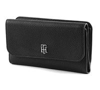 Tommy Hilfiger Damen Th Element Polyurethan Geldbörse mit großer Klappe Reisezubehör-Bi-Fold-Brieftasche, Schwarz, Einheitsgröße
