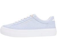 Tommy Hilfiger Damen Th Foxing Platform Washed Canvas Fw0fw09172 Low Top, Blue (Breezy Blue), 42 EU
